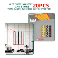1SET Organisateur de dosettes de café mural pour toutes sortes de capsules sous les armoires Supports de dosettes de café Support de stockage pour comptoir