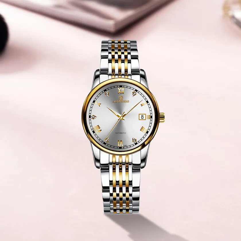 뜨거운 판매 패션 클래식 방수 숙녀 시계 세트 날짜 자동 감시자 여성용 선물 시계