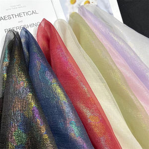 Haut de gamme personnalisé bronze métallique miroitant scène performance robe de soirée porter des vêtements de mariée poly <span class=keywords><strong>organza</strong></span> tissu pour mariage - Product Image 1