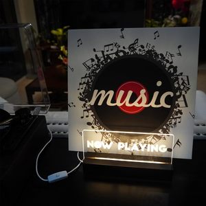 Lighting Now Playing Wooden Display Rack with Acrylic <strong>Record</strong> <strong>Stand</strong> for Music Genre Displays - Product Image 3