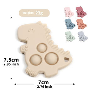 Sûr sans BPA Silicone Fidget Toy POP Dinosaure <span class=keywords><strong>Champignon</strong></span> et Éléphant Bébé <span class=keywords><strong>Dentition</strong></span> Bâton Doux Sensoriel 0-24 Mois Soulagement De <span class=keywords><strong>Dentition</strong></span> - Product Image 4