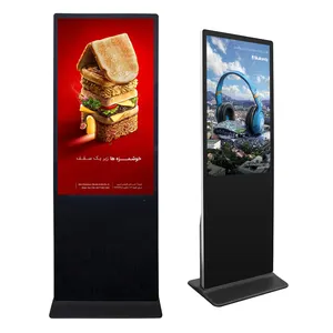 Stand up advertisement display boards showroom hot selling 55 inch 4k digital video media advertising player touch screen