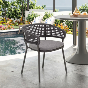 <span class=keywords><strong>Chaise</strong></span> de salle à manger en corde <span class=keywords><strong>tressée</strong></span> en aluminium <span class=keywords><strong>extérieur</strong></span> nordique <span class=keywords><strong>chaise</strong></span> de jardin ignifuge imperméable - Product Image 1