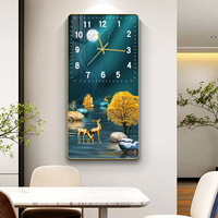 Décoration Moderne pour la Maison, Affiche d'Art Abstrait de Luxe pour Restaurant, Cadre d'Art Mural en Porcelaine Cristalline, Horloge Murale Décorative