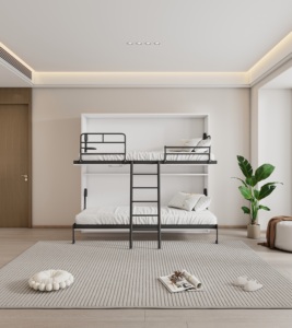 <span class=keywords><strong>Cama</strong></span> Plegable Inteligente <span class=keywords><strong>Horizontal</strong></span> Oculta en la Pared, <span class=keywords><strong>Cama</strong></span> Individual Personalizada que Ahorra Espacio - Product Image 3