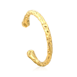 Stainless Steel Open <b>Bangle</b> Water Drop Pattern Women's Jewelry 18k Gold Plated <b>Bracelet</b> - Product Image 5