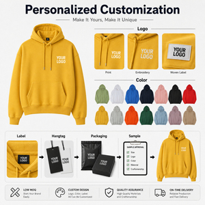 Sweat à capuche unisexe en molleton français premium, coton peigné, poids moyen, uni, personnalisable avec logo, grandes tailles pour hommes - Product Image 5