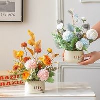 Arrangement floral artificiel haut de gamme Camélia Dusk Charm, best-seller en ligne, pour décoration de table en plastique