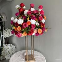 Boules de fleurs artisanales en soie rose LUYI pour centres de table de mariage, de remise de diplôme et d'Halloween – Fleurs décoratives écologiques pour table
