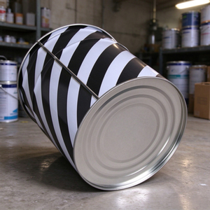 Metal <b>Paint</b> <b>Bucket</b> Empty Tin Pail Printed Metal Can with metal lid <b>for</b> <b>Paint</b> Coating Packaging - Product Image 1