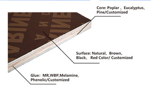 Tái chế ngón tay doanh <span class=keywords><strong>Poplar</strong></span> <span class=keywords><strong>Combi</strong></span> lõi 8ft * <span class=keywords><strong>4ft</strong></span> * 18 mét phim phải đối mặt ván ép cho xây dựng - Product Image 3