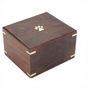 Incrustation en laiton empreinte de patte bois crémation urne funéraire pour animaux de compagnie pour cendres d'animaux de compagnie - Product Image 1