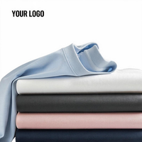 T-shirt OEM surdimensionné en tricot à col rond et manches courtes, écologique, de haute qualité, uni, anti-plis, robuste, avec logo personnalisé