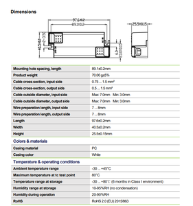 Lifud LF-GIF040ES0900H 40W 900mA 33‑40V Flicker Free Isolated Constant Current LED Driver AC220‑240Vac IP20 - Product Image 6