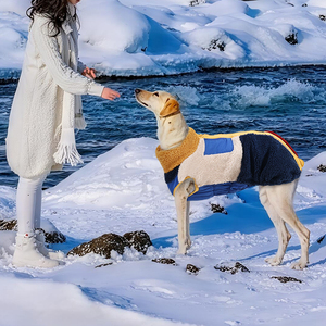 Accogliente giacca invernale per cani in pile antivento per animali domestici per il freddo tessuto stampato in lino-cotone per <span class=keywords><strong>abbigliamento</strong></span> canino - Product Image 5