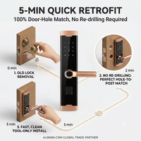 Cerradura Inteligente Digital con Pantalla Táctil y Contraseña, Instalación en 8 Minutos, con la Aplicación TT Lock, Entrada sin Llave, para Hogar, Hotel, Apartamentos y Oficinas
