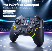 Manette de jeu à capteur de mouvement avec écran d'affichage, joystick à effet Hall RGB, compatible avec Switch, PC, téléphone portable