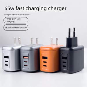 Chargeur d'écran rapide 65W GaN+TFT avec écran couleur+trois ports 2C1A+PD3.0 pour téléphone, tablette, ordinateur portable, voyage mondial - Product Image 5