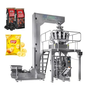 Yüksek hızlı kömür granül gıda paketleme makinesi otomatik multihead tartı kuru meyve kömür paketleme makinesi sistemi