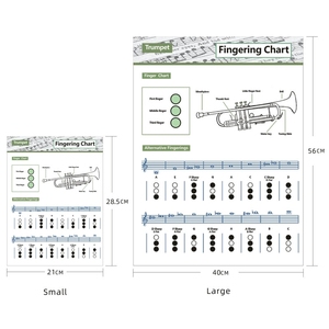 Póster de pared de doble cara con tabla de dedilado para clarinete, para enseñanza musical en escuelas de música, venta al por mayor - Product Image 3