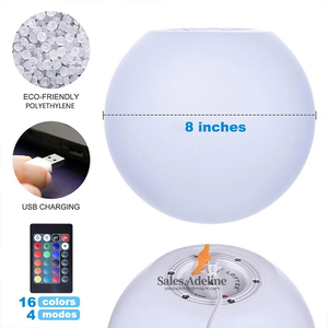 Snoezelen Sensory Room Decor 8 pulgadas Bola de luz LED recargable RGB Bola de luz que cambia de color para niños con autismo - Product Image 4