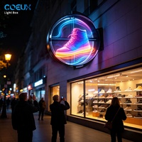 Ventilateur holographique 3D, boîte lumineuse étanche en acrylique pour affichage publicitaire extérieur, double face, pour centre commercial, magasin, hôtel, restaurant, promotion