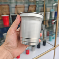 Vaso Personalizado de Aluminio Plateado para Café Helado, Espresso, Bebidas Frías, con Fondo Redondo, de 9oz, 16oz y 20oz