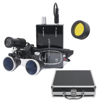 Dental Loupes Magnifier Dental Lab Medical Loupes Magnification Binocular 2.5X 3.5x Headlight Headlamp 5W Set Metal Box