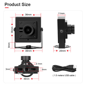 2MP Mini caméra HD <span class=keywords><strong>USB</strong></span> 3200 AR0230 1080P objectif Fisheye 1.44mm 180 degrés capteur CMOS Plug Play pour Windows Mac OS Linux 1 an - Product Image 6