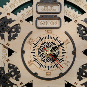 Настенный деревянный календарь-головоломка 3D, ручной работы, вечный, развивающий, DIY, экологичный, с механической передачей, модель-конструктор - Product Image 4