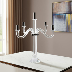 HMS 20 \ "trasparente e argento candelabro da tavolo portacandele elegante per decorazioni per la casa e suncatcher - Product Image 1