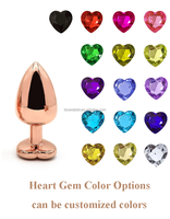 Plug anal en or rose, bijou en métal de qualité supérieure en forme de cœur, jouet pour adultes, BlueRabbit OEM ODM, plugs anaux en gemmes