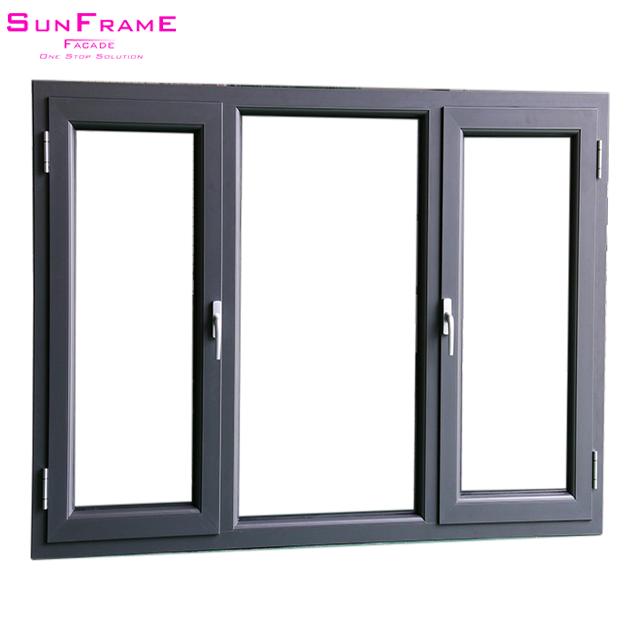 Modern Energy-Efficient Thermal Break Aluminum Double Glazed Casement Glass Doors Windows for Villas Passive House Passive House