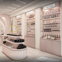 Vitrine de présentation de cosmétiques en bois de luxe sur mesure pour les boutiques de soins de la peau avec éclairage LED - Design durable