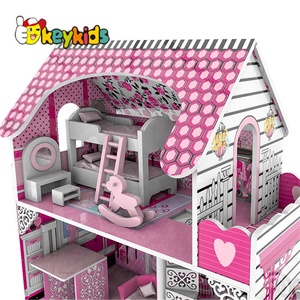 <span class=keywords><strong>Maison</strong></span> <span class=keywords><strong>de</strong></span> poupée en bois classique pour filles, meubles miniatures, LED, avec toboggan W06A442 - Product Image 4