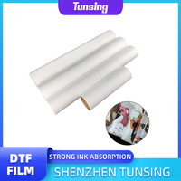 Film PET DTF A3/A4 30cm/333cm/60cm Gulungan Film Transfer Panas untuk Pencetakan Pakaian Kompatibel dengan Printer DTF Kain yang Dapat Digunakan