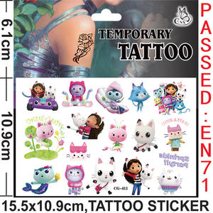 Gabbys <span class=keywords><strong>casa</strong></span> <span class=keywords><strong>de</strong></span> <span class=keywords><strong>muñecas</strong></span> <span class=keywords><strong>gato</strong></span> dibujos animados tatuaje pegatinas niños desechables tatuaje pegatinas niños niñas pegatinas - Product Image 4
