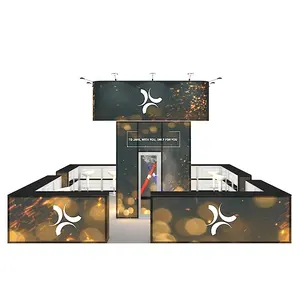 New Design Modular Aluminum Frame Portable Tension Fabric Pillowcase Easy Install Trade Show 20x20ft Custom Exhibition Booth
