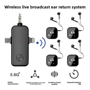 Chuyên Nghiệp Ba-trong-một Lâu Dài Giai Đoạn Tai Trở Lại Tai Nghe Không Dây Trong Tai Hệ Thống Giám Sát Lavalier <span class=keywords><strong>Microphone</strong></span> Cho - Product Image 5
