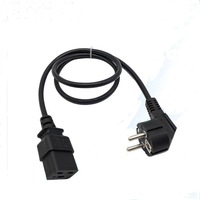 Câble d'alimentation standard C13 à Euplug.ropean, trois conducteurs, 0,75 mm², 1,5 mètre, queue noire, 250V, pour équipement électrique