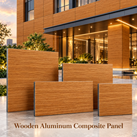 Panneau composite bois-aluminium revêtu de PVDF 4 mm, grain de chêne, pour revêtement de façade aspect bois