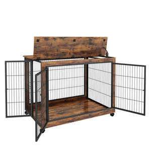 Nueva llegada moderna bandeja de metal de madera para interiores jaula para perros resistente con cierre de botón a presión para hogares - Product Image 1