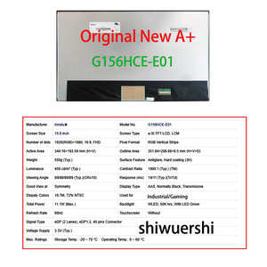 Monitor LCD de 15.6 Pulgadas al por Mayor, N156HRA-GAA G156HAN02.0 G156HCE-E01 EV156FHM-N10 G156HAN03.0 <span class=keywords><strong>NT156FHM</strong></span> N33 <span class=keywords><strong>N42</strong></span> N51 T00 TS0 - Product Image 6