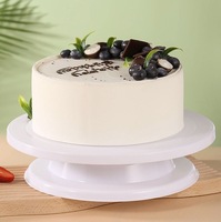 Plateau tournant pour gâteau, rotation à 360 degrés, support à gâteau rond en plastique PP amovible, facile à démonter et à décorer, outils de pâtisserie