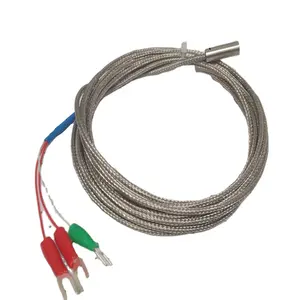 3 tel bağlantısı PT100 sıcaklık sensörleri 3mm uzatma kablosu