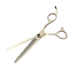 Tijeras de 7 pulgadas con diseño de espina de pescado para peluquería canina, de acero inoxidable YT, tijeras de 7 pulgadas para peluquería de mascotas con gemas negras. - Product Image 4