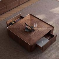 Nouveaux modèles de table basse carrée pour le thé et le café, pour la maison, le bureau et l'école, ensemble de meubles de salon en bois de noyer, meuble TV