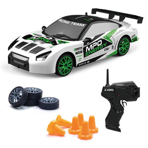 Coche de Derrape RC 1/24 de Alta Velocidad, Coche de Carreras Deportivo RC con Control Remoto, Juguetes con 6 Barricadas y 4 Neumáticos de Derrape - Product Image 4