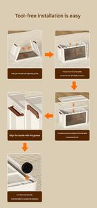Grosir pintu ganda Stackable rumah tangga transparan kapasitas besar pakaian laci kabinet kotak plastik lipat dengan roda - Product Image 5