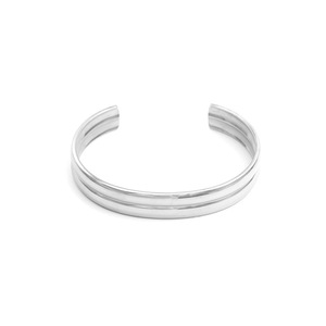 Double Line C Shaped Opening Bracelet Steel Color Titanium Steel Unisex Fashion Jewelry Wholesale - Product Image 5
